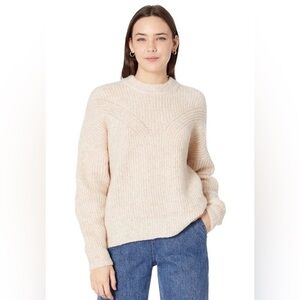 MADEWELL Belfiore Ribbed Pullover Sweater in Heather Chalk size Small